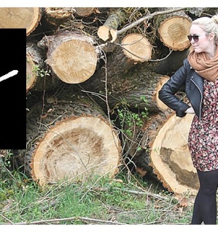 flower dress & leather jacket