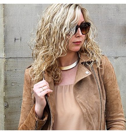 beige leather jacket